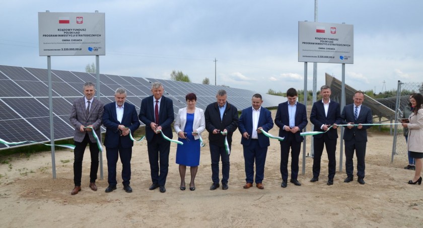 Otwarcie pierwszej samorządowej farmy fotowoltaicznej w Kiełbasinie, fot. Katarzyna Orłowska/Urząd Gminy Chełmża