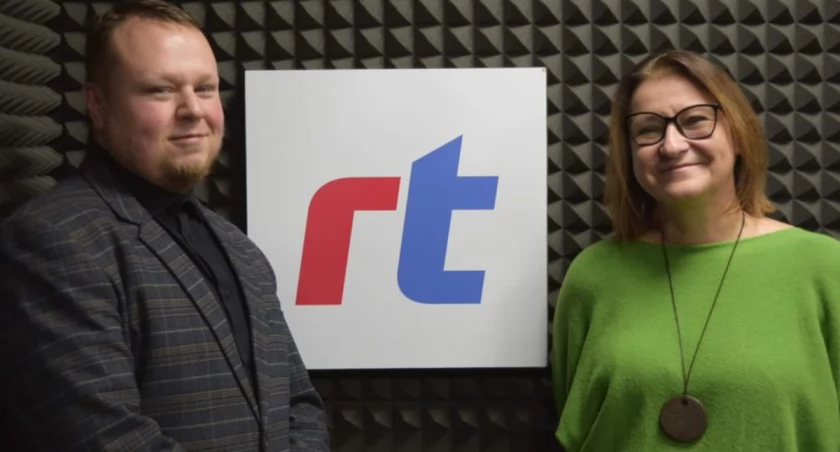Adrian Aleksadrowicz i Renata Kwiatkowska w Radiu Toruń, fot. Bartosz Fryckowski / ototorun.pl