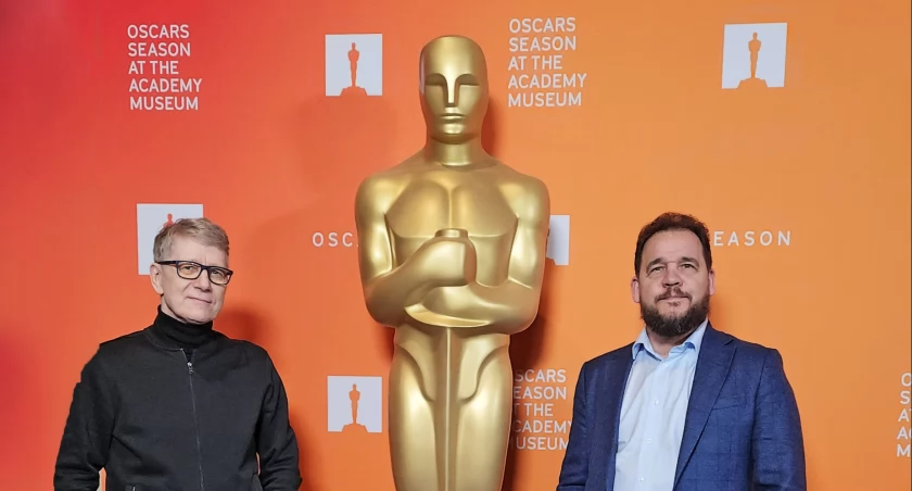 Marek Żydowicz i Kazimierz Suwała w Muzeum Akademii Sztuki i Wiedzy Filmowej, fot. ECF CAMERIMAGE w Toruniu
