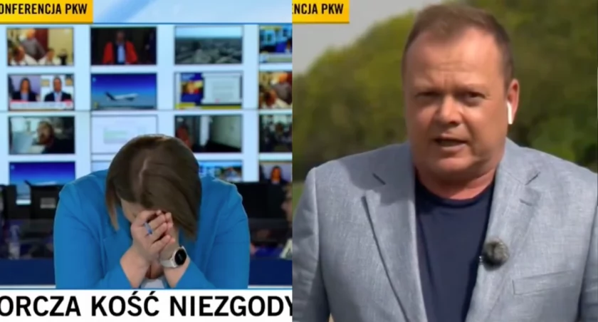 Anna Seremak oraz Mariusz Sidorkiewicz. Fot. Kadry z TVN24