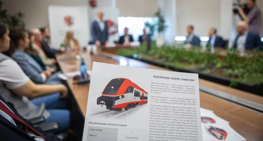 Ceremonia podpisania umowy z Pesą, fot. Mikołaj Kuras dla UMWKP