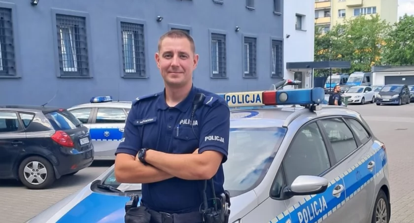 Sierżant Paweł Murszewski z komisariatu na toruńskim Rubinkowie, fot. KMP w Toruniu