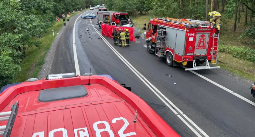 Śmiertelny wypadek w Górsku, fot. KM PSP Toruń