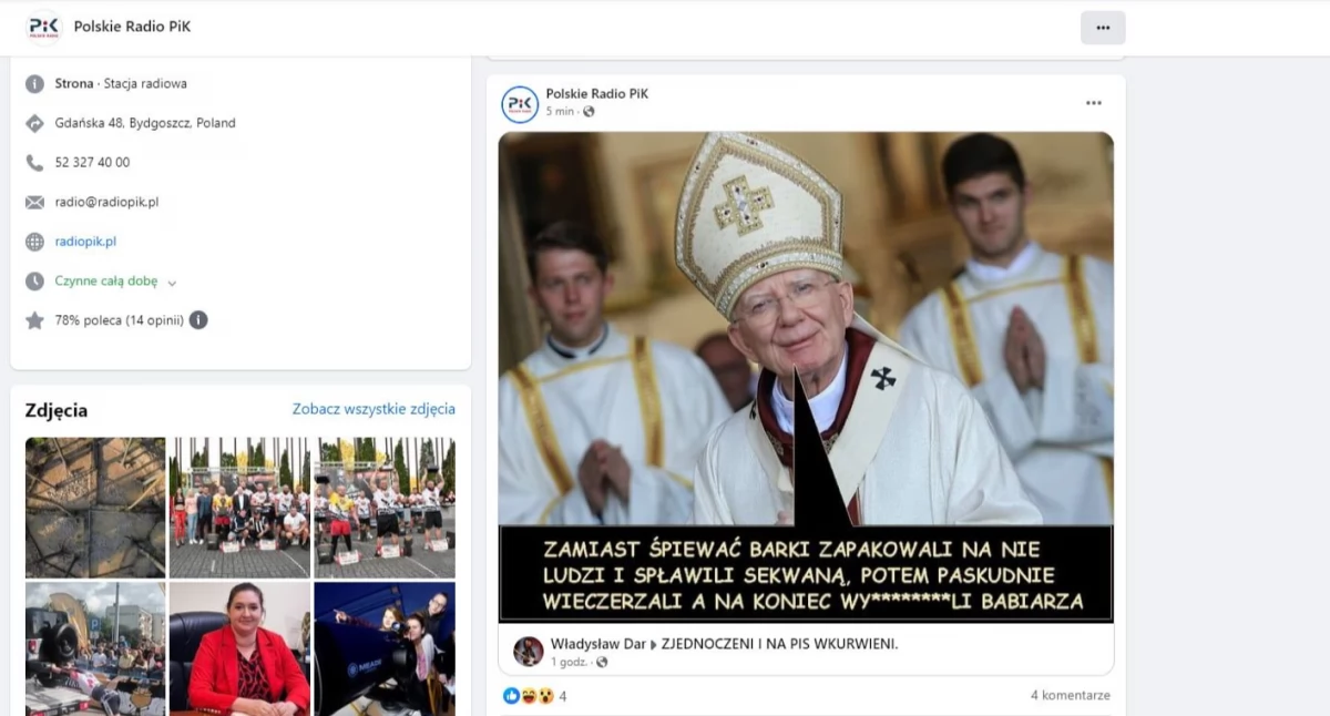 Fot. Screen z profilu Radia PiK na Facebooku