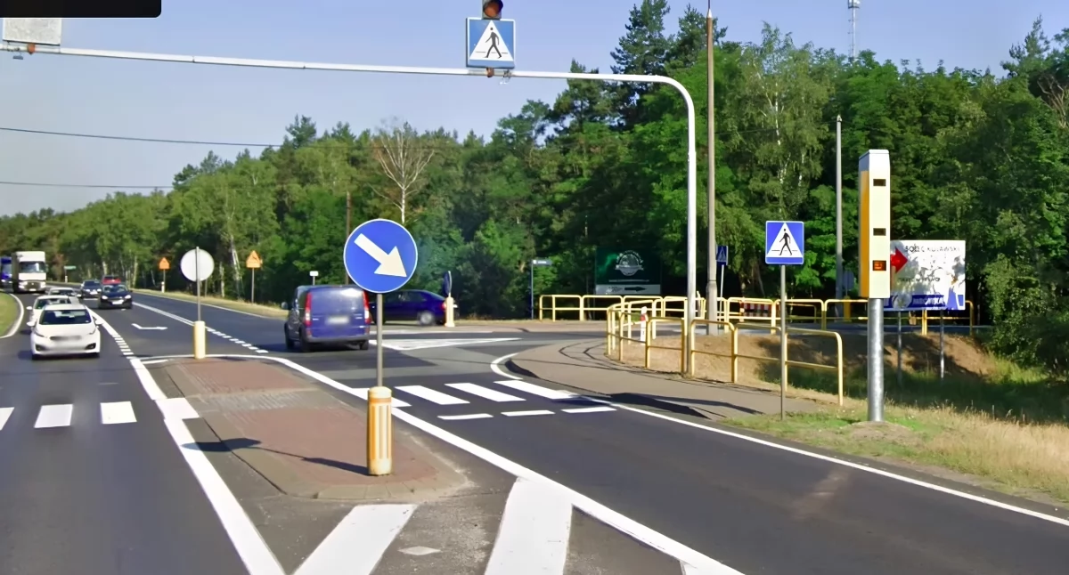 Fotoradar na trasie Toruń - Bydgoszcz, fot. screen z Google Maps