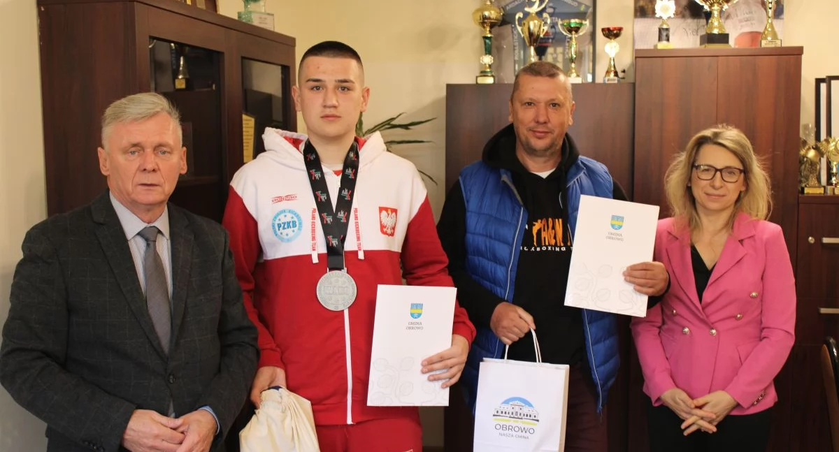 Borys Damrath podczas wizyty w Urzędzie Gminy Obrowo, fot. UG Obrowo
