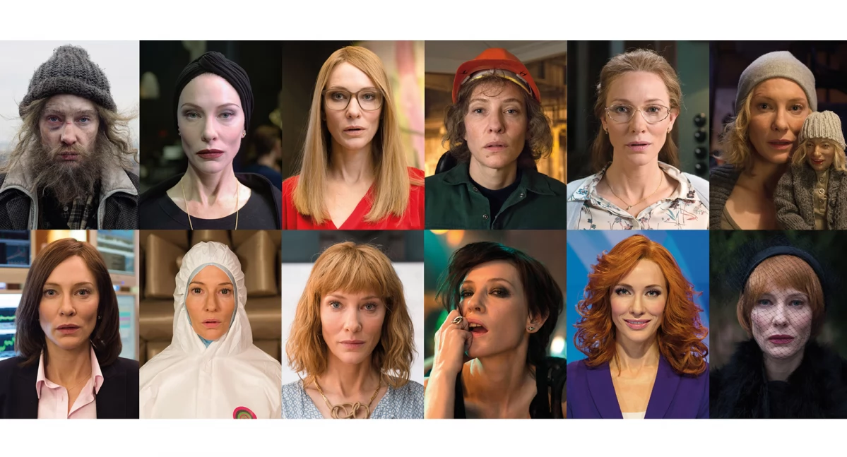 Cate Blanchett w każdej ze stylizacji na wystawie Manifesto, fot. Europejskie Centrum Filmowe CAMERIMAGE
