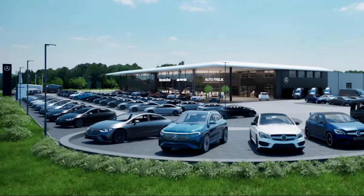 Nowy salon samochodowy Auto Frelik w Toruniu, wizualizacje: SAMQ1 Studio Architektoniczne Maciej Kuras