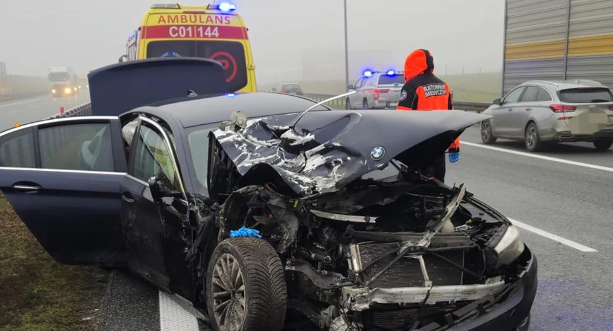 Wypadki, Poważny wypadek Toruniem Droga zablokowana - zdjęcie, fotografia