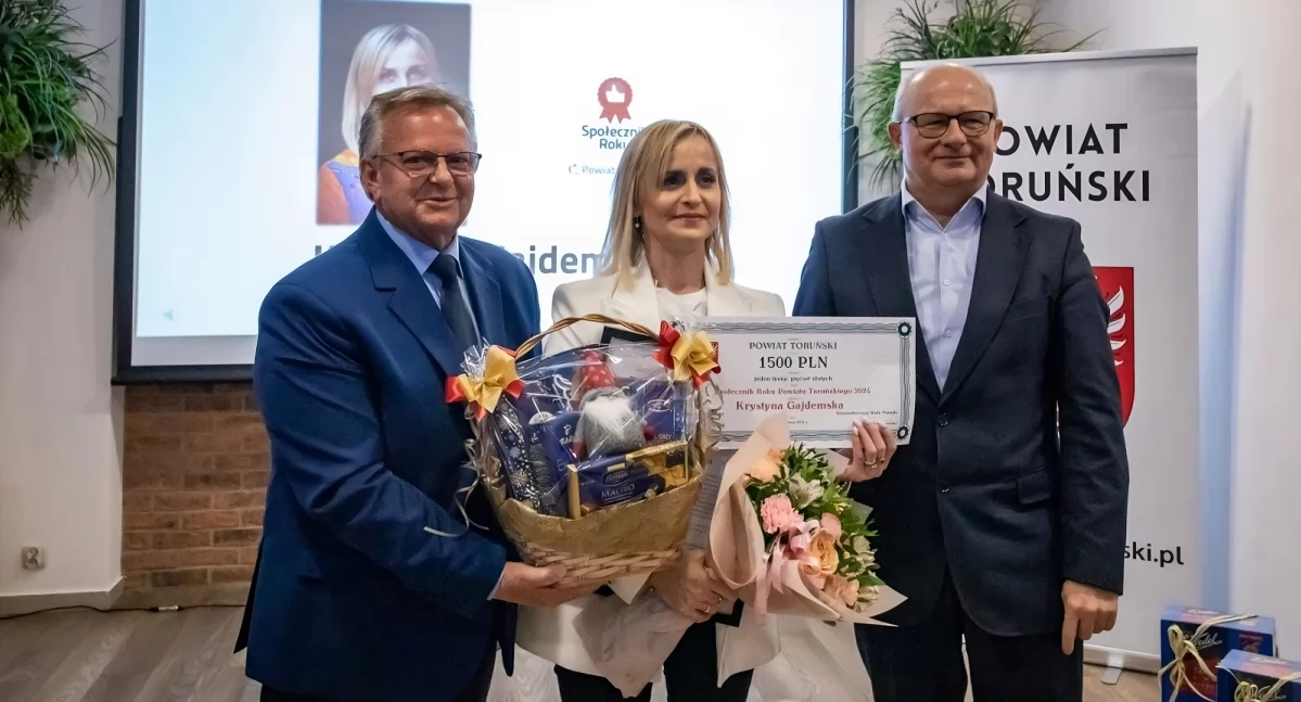 Krystyna Gajdemska - Społecznika Roku Powiatu Toruńskiego 2024, fot. Agnieszka Niwińska / Starostwo Powiatowe