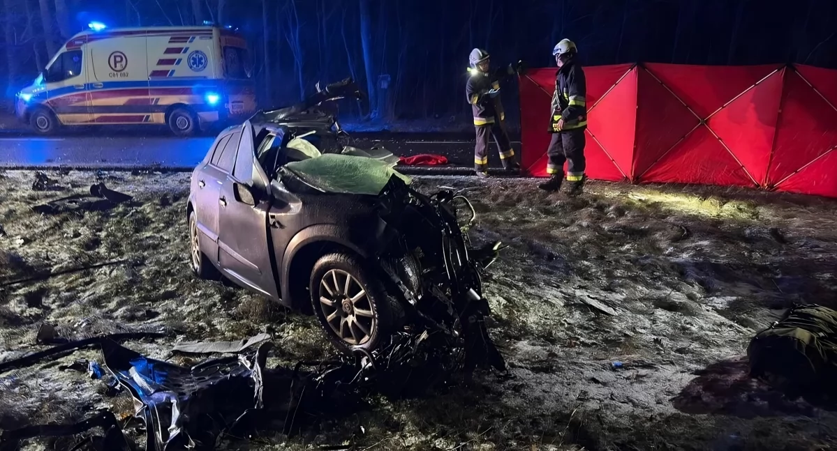 Śmiertelny wypadek w Przyłubiu, fot. OSP Solec Kujawski