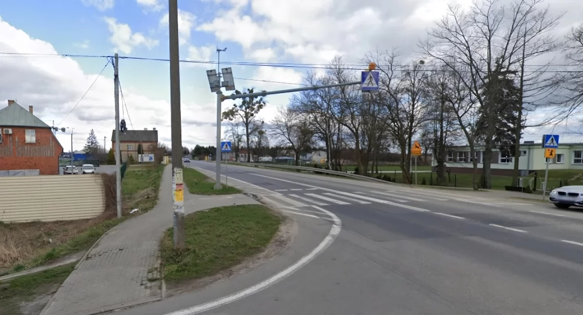 Czarnowo - miejsce, gdzie ma stanąć nowy fotoradar, fot. Screen z Google Maps