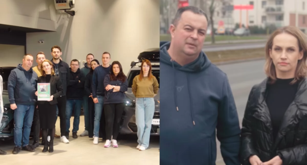 Pracownicy salonu samochodowego Cupra, fot. kadr z nagrania Cupra Toruń