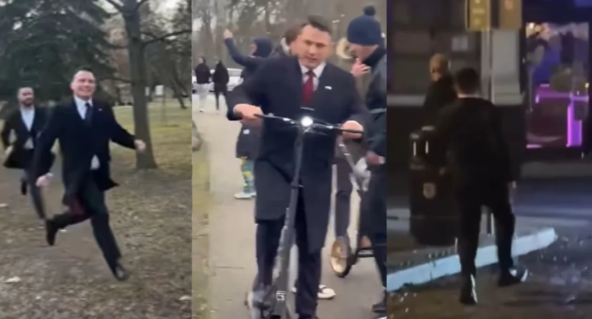 Sławomir Mentzen ucieka przed fanami po swoich spotkaniach