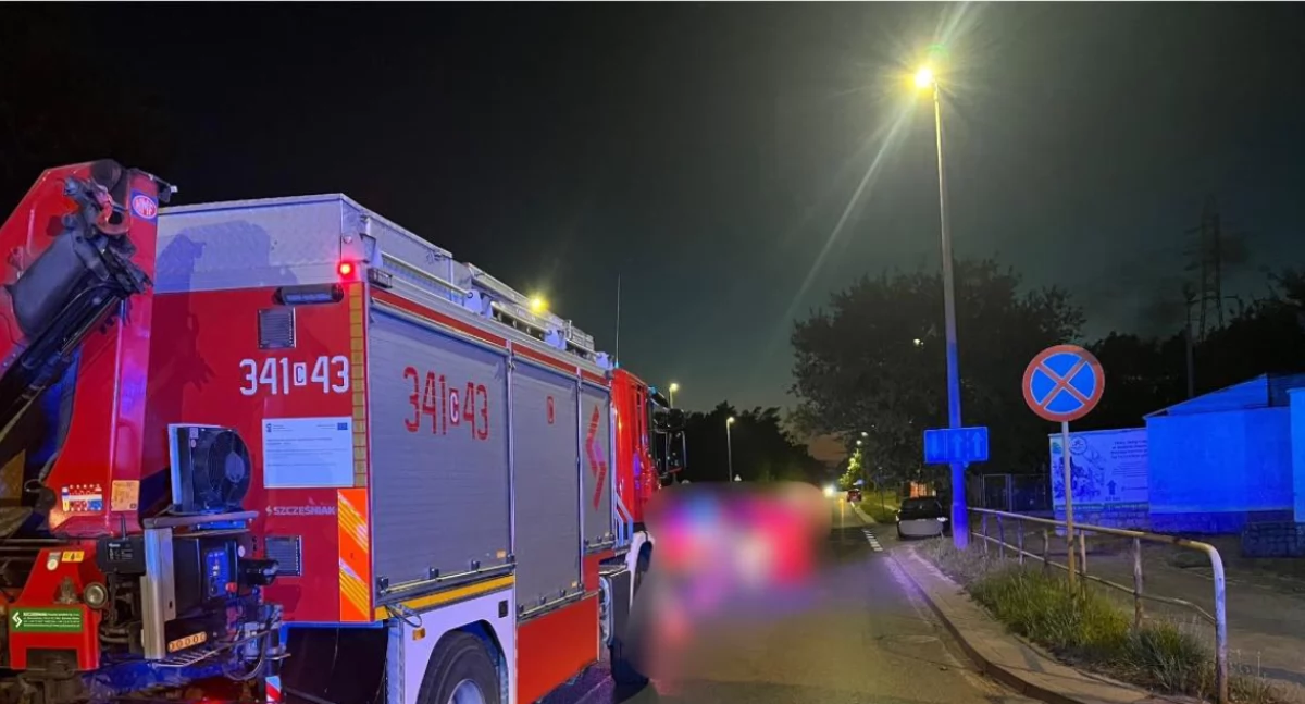 Wypadek na Szosie Bydgoskiej w Toruniu, fot. KM PSP Toruń
