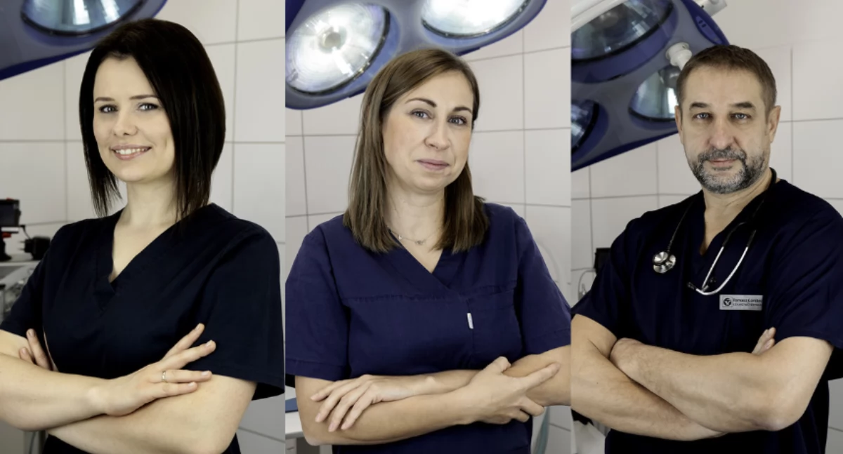 Klaudia Bącalska, Anna Tober oraz Tomasz Garstecki, fot. Przychodnia KOŚCIUSZKI