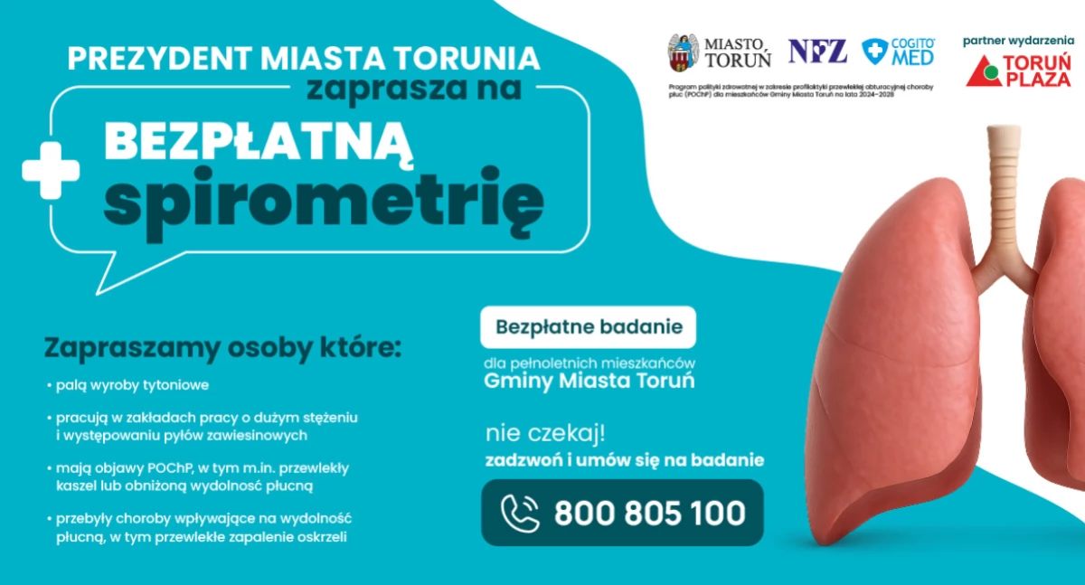 Toruń Plaza, Toruń Plaza odbędą się bezpłatne badania spirometryczne - zdjęcie, fotografia
