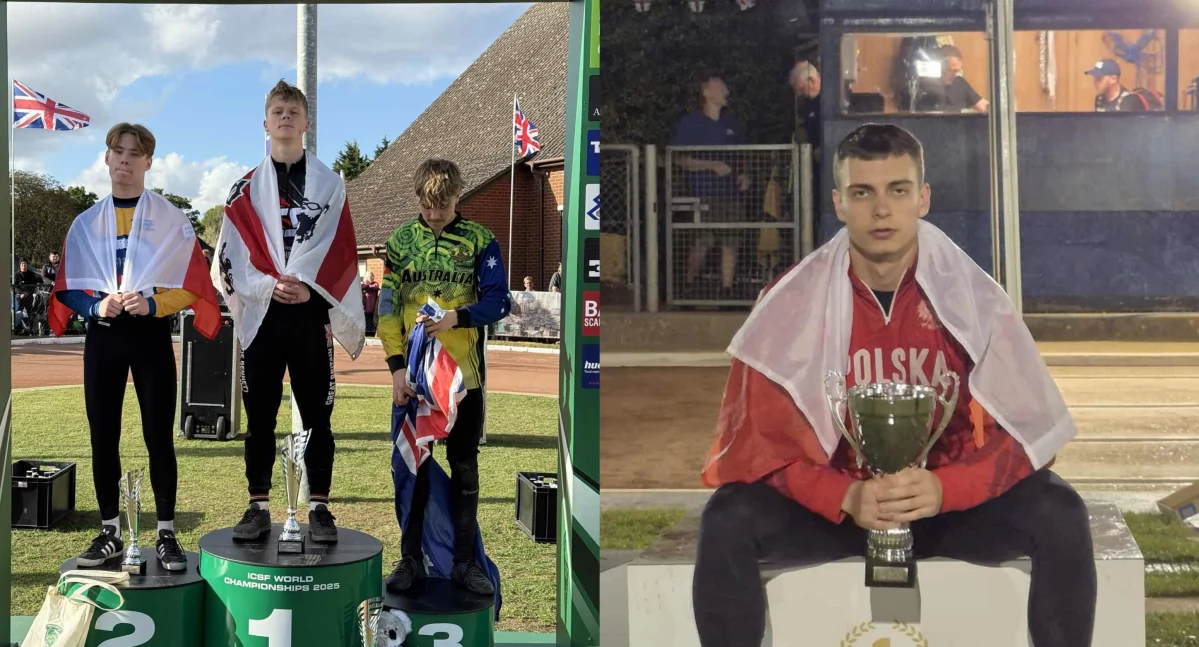 Adrian Olkowski na 2. miejscu po finale IMŚJ i Kosma Syrkowski z pucharem na MŚP,  fot. TSŻ Toruń