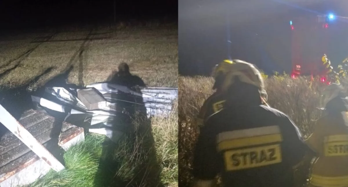 Krajobraz po wichurze. Niebezpieczna sytuacja na drodze pod Toruniem