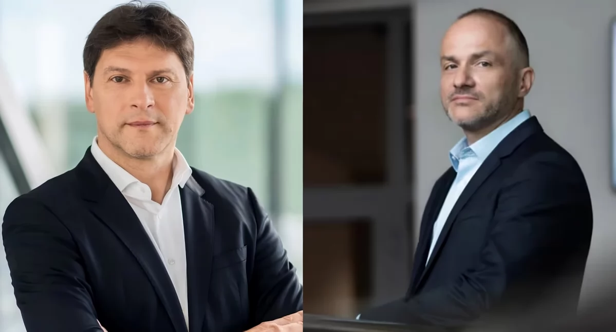 Nowy prezes zarządu Neuca Grzegorz Dzik i odchodzący Piotr Sucharski, fot. Materiały prasowe NEUCA