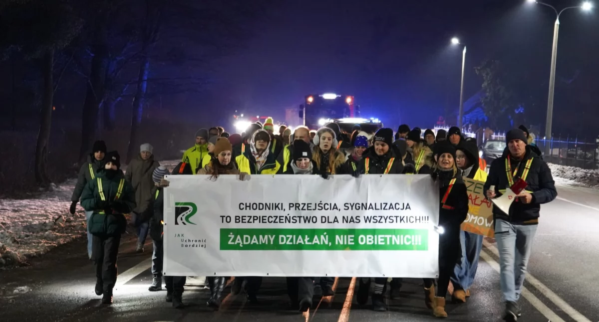Magazyn Gminy Zławieś Wielka. Mieszkańcy protestowali na drodze Toruń- Bydgoszcz