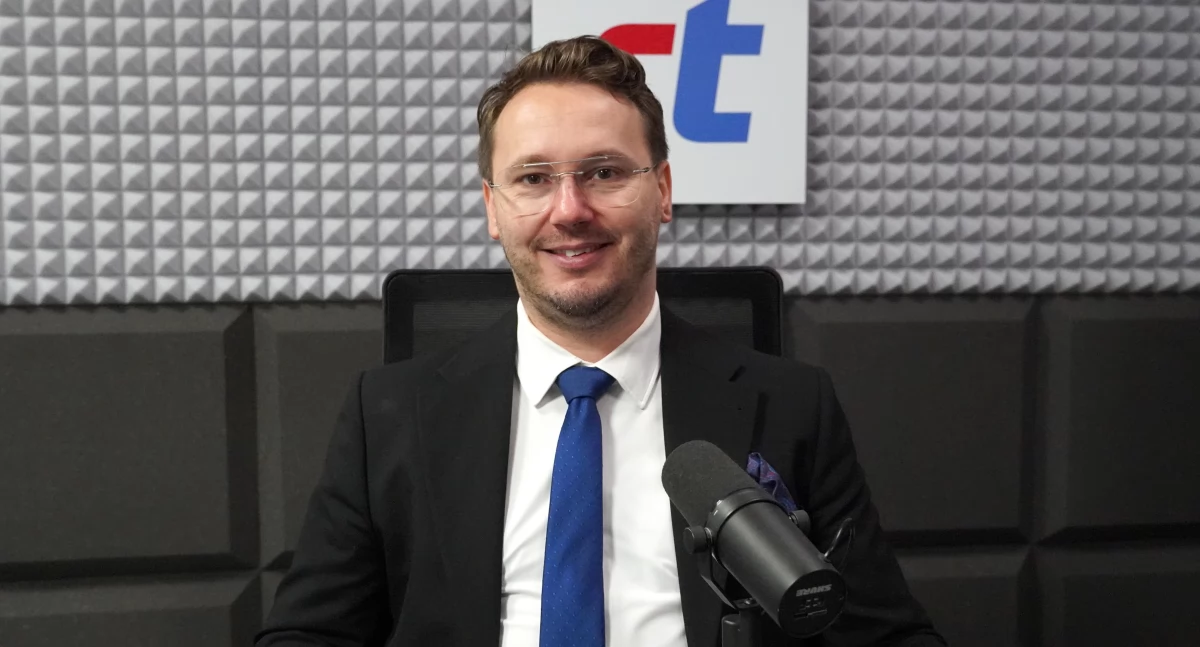 Prezes Inside Park SA Tomasz Laskowski w Radiu Toruń, fot. Bartosz Fryckowski / ototorun.pl