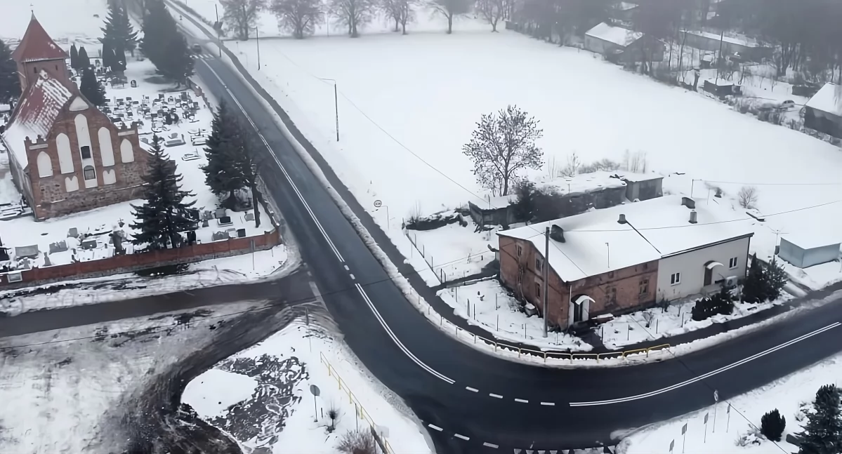 Droga wojewódzka 649, odcinek w Kiełbasinie, fot. Zarząd Dróg Wojewódzkich w Bydgoszczy