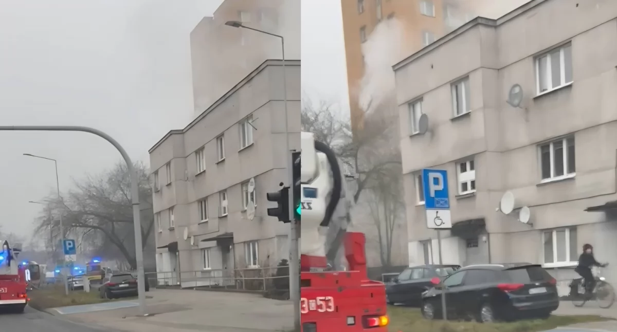 Pożar przy ul. Kraszewskiego w Toruniu, fot. KM PSP Toruń