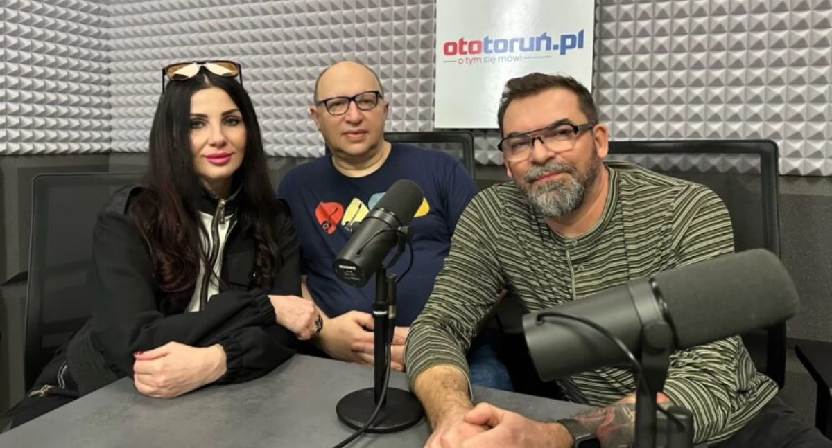 Oliwia Godlewska, Tomasz Woźniak i Mariusz Detmer w Radiu Toruń