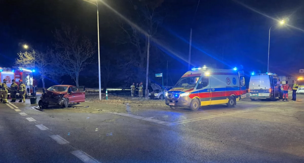 Wypadek w Głuchowie, fot. KM PSP Toruń