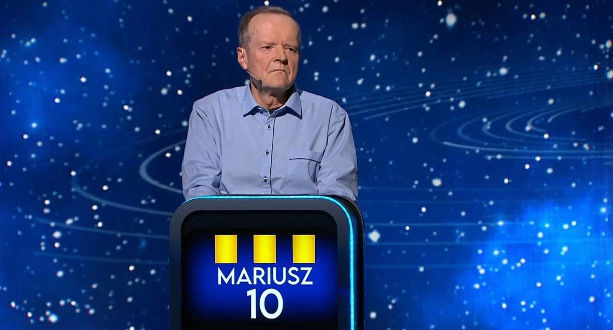 Mariusz Węgrzyn w teleturnieju „Jeden z dziesięciu”, fot. TVP VOD