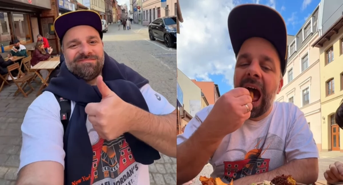 Piotr Gładczak w Toruniu, fot. zrzuty z ekanu z nagrania Piotra Gładczaka