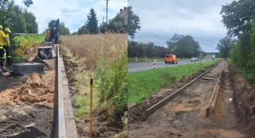 Nowy chodnik pod Toruniem połączy dwie miejscowości. Będzie gotowy w tym roku