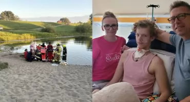 Piotrek skoczył na główkę do wody. W szpitalu wydarzyły się pierwsze cuda