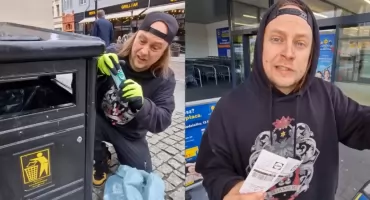 Tiktoker zbierał puszki i butelki w Toruniu. Pokazał, ile zarobił za dzień pracy