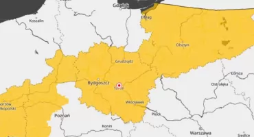 Jest nowe ostrzeżenie od IMGW. Toruń znalazł się w żółtej strefie